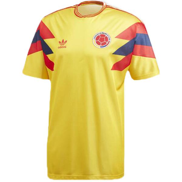 Colombia maglia da calcio retro casa colombiana maillot match maglia da calcio sportiva da uomo gialla 1990